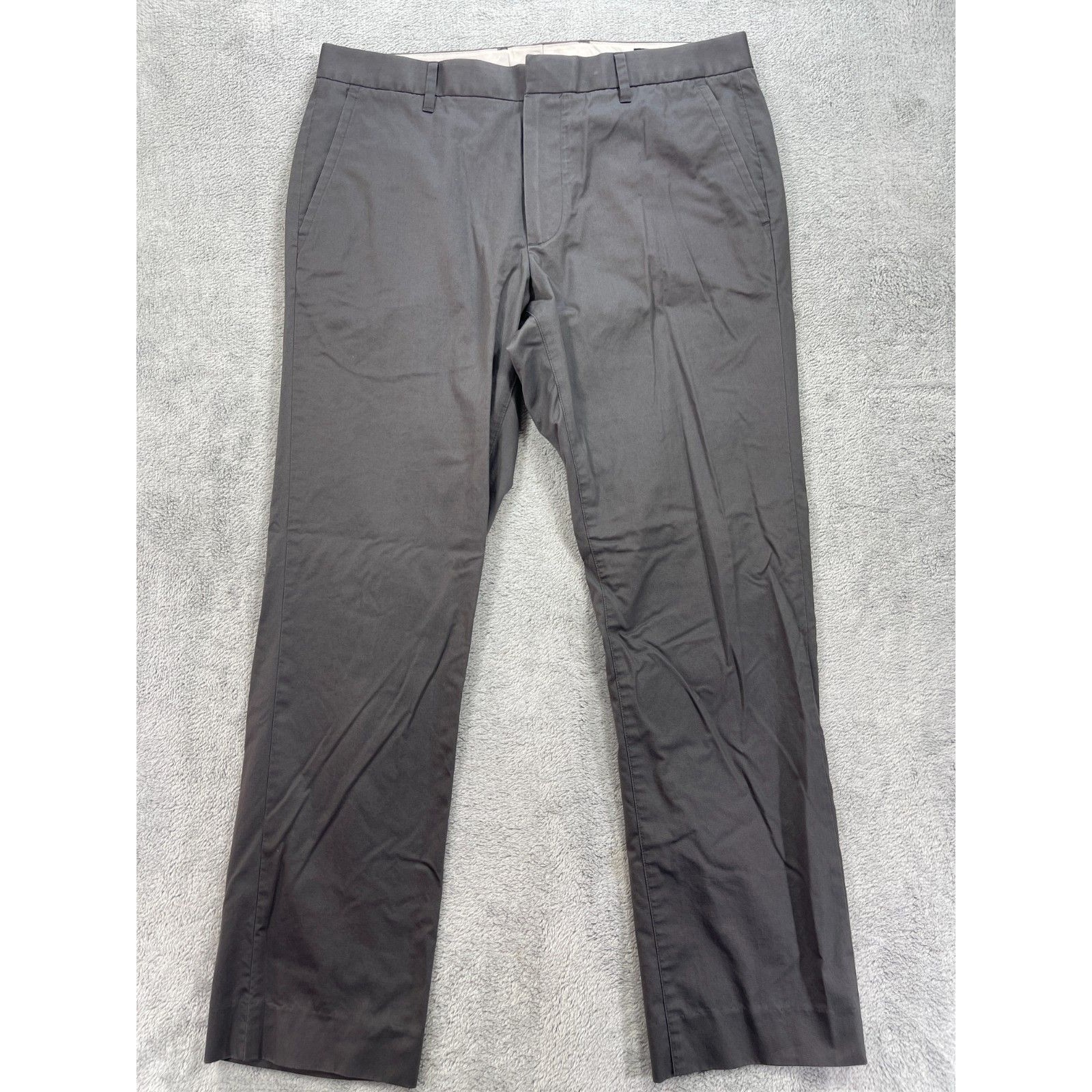 Bonobos Friday Chino Pants Mens 34x32 Gray Cotton Slim Fit Mid Rise Straight Leg